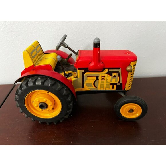 Vintage Lot 8 Czech Tin Toy Motorized Farm TRACTOR Pavok Nachod Argo Zetor Zin - Picture 3 of 16